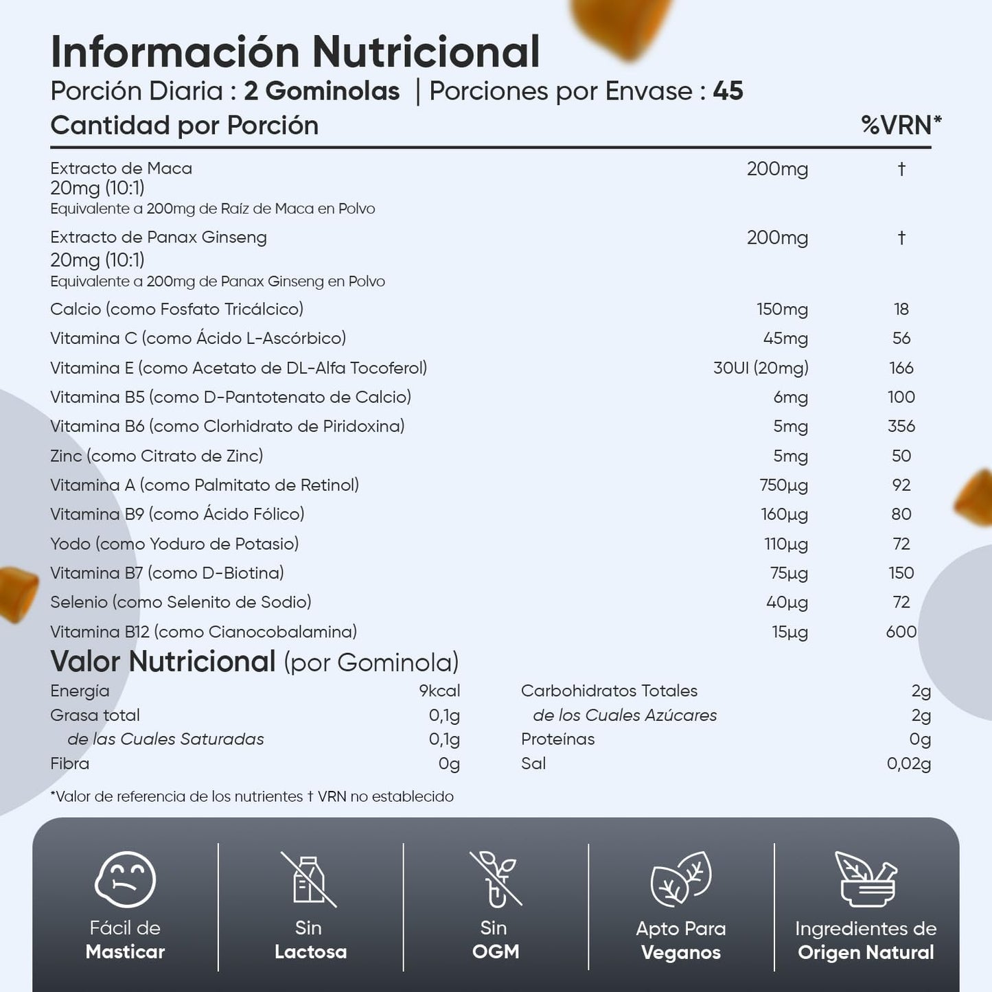 Multivitamínico Hombre Con Minerales - 90 Gominolas Sabor Melocotón Y Naranja - 14 Nutrientes Esenciales - Men Complex De Vitaminas B, Vitamina C, Calcio, Zinc Maca Y Biotina - Vegano Y Sin Gluten