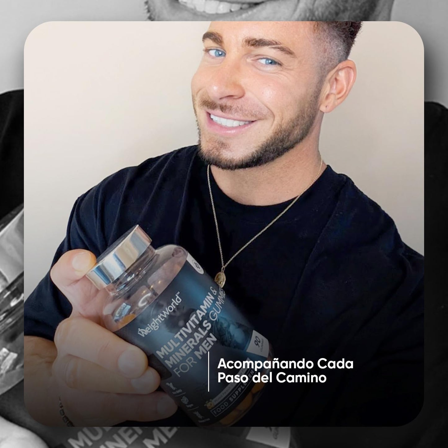 Multivitamínico Hombre Con Minerales - 90 Gominolas Sabor Melocotón Y Naranja - 14 Nutrientes Esenciales - Men Complex De Vitaminas B, Vitamina C, Calcio, Zinc Maca Y Biotina - Vegano Y Sin Gluten